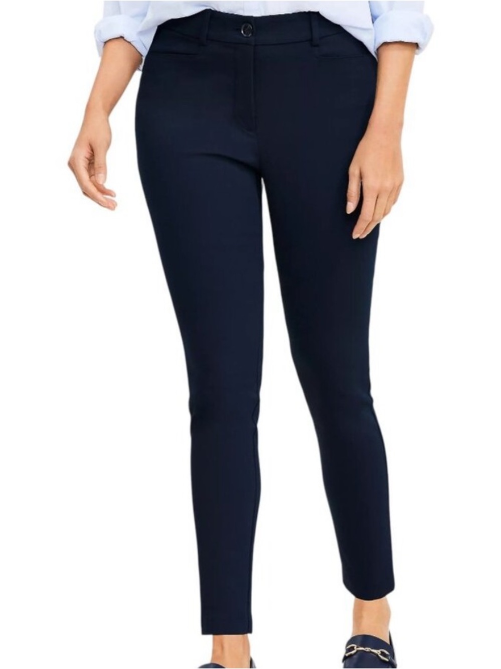 Loft Ann Taylor the Sutton skinny blue ankle curvy pants trousers size 12